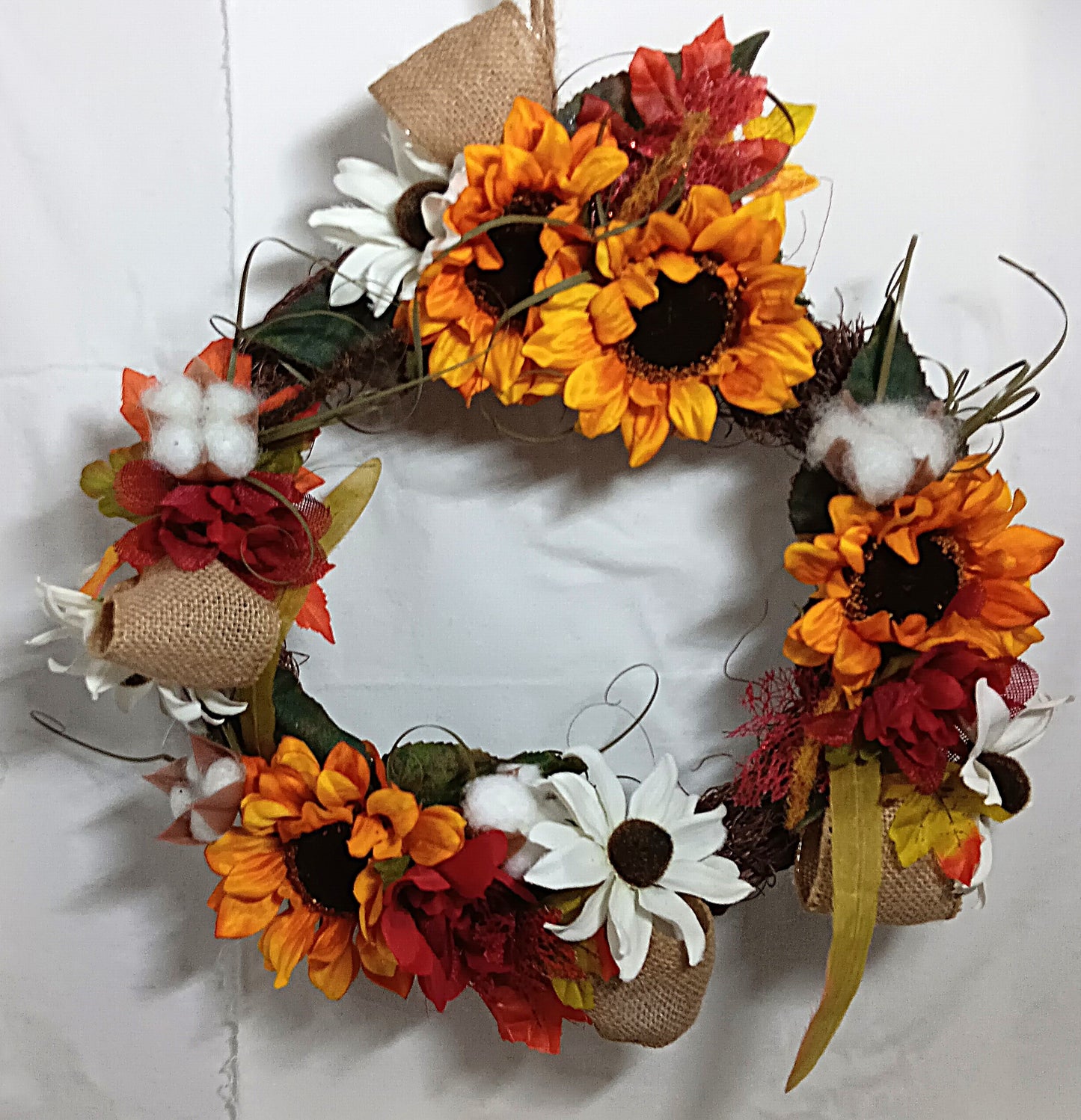 Fall Wreath with Sunflowers