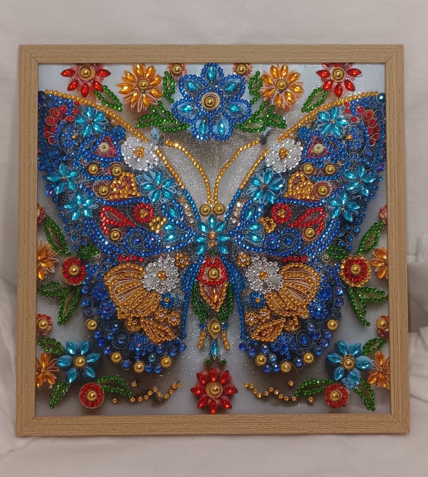 Diamond Art Painting with Jewels, Butterfly, Framed 10 x 10