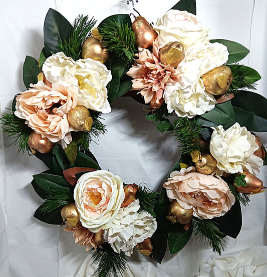 Dusty Rose Christmas Wreath